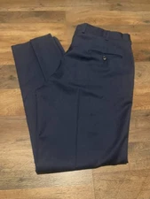 Brooks Brothers 36x30 Navy Blue 100% Wool Regent Flat Front Straight Mens Pants