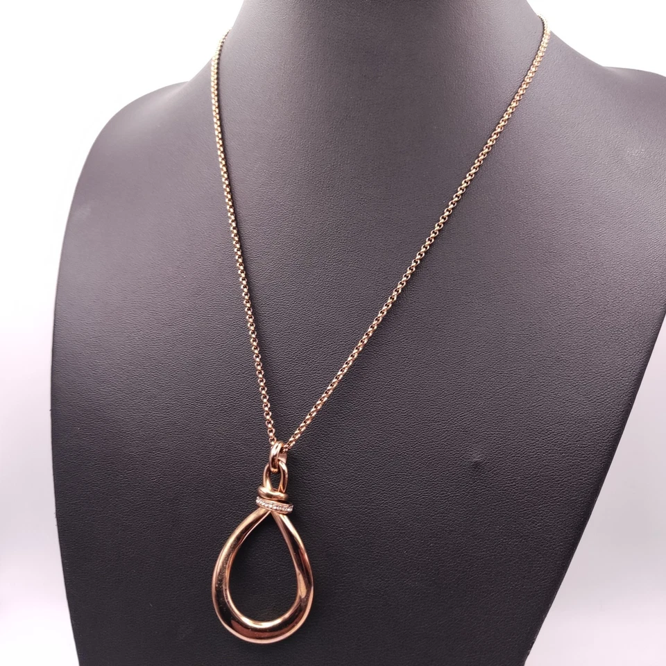 ⭐ Fossil Steel Rosegold Halskette Collier Anhänger Armband Armreif Gold 341 ⭐ - Bild 1 von 3