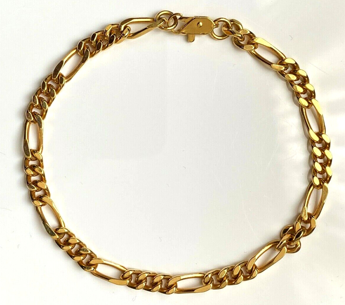 Bracelet gourmette vintage dorée 20,5 cm pour homme ou cheville femme