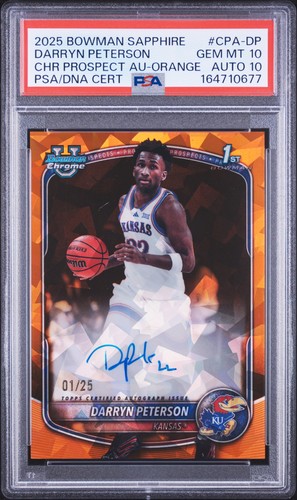 Darryn Peterson #CPA-DP 2025 Bowman Chrome Sapphire Prospect Autograph card