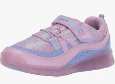 Stride Rite Girls' M2P Lighted Burst Sneaker, Purple Multi, 1.5 Wide Little Kid