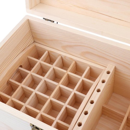 56 Slots Essential Oils Storage Box Multi Tray Wooden - Picture 4 of 7