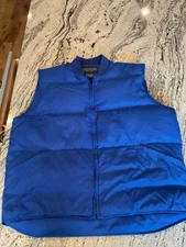 Lands End Vintage Blue Puffer Vest Goose Down XL