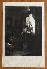 REMBRANDT / Richard Purcell "Jan Six" Original Mezzotint c1755