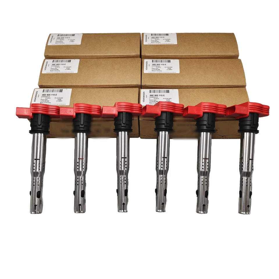 6PCS OEM Audi 3.0 3.2 FSI A4 A5 A6 Q5 Q7 Bosch Red Top Ignition Coil Packs - Image 2 of 4