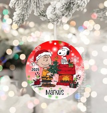 Snoopy Charlie Brown Personalized Kids Christmas Ornament- Christmas Kids Gift