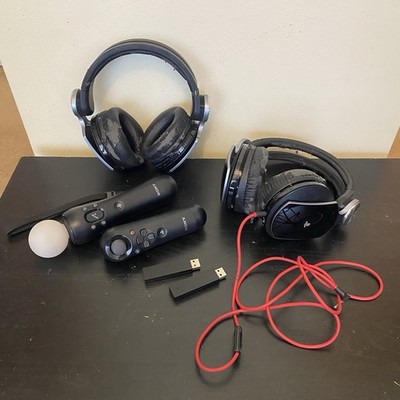Sony PlayStation Lot Headphones Move Controller Wireless Adapter