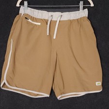 Vuori Banks Shorts Mens Medium Brown Unlined Drawstring Gym Performance Running