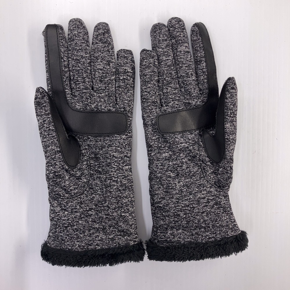 Isotoner Gray Static Pattern Winter Gloves Black … - image 2