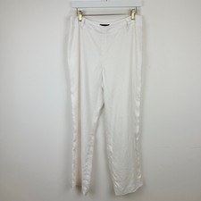 Vintage Lauren Ralph Lauren Linen Pant White Straight Classic High Rise US 10