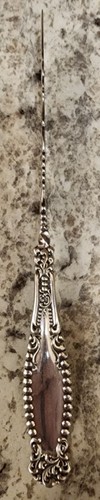 Hartford Silver Co A1 TWISTED HANDLE MASTER BUTTER KNIFE SPREADER BEADED SCROLL