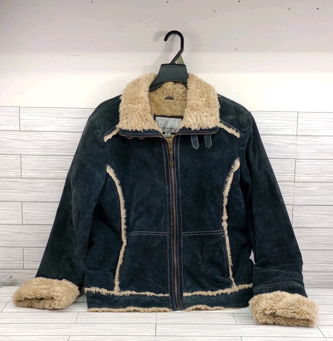 Vintage Wilsons Leather Maxima Jacket Womens Medium Suede Fur Lined Y2K 90s
