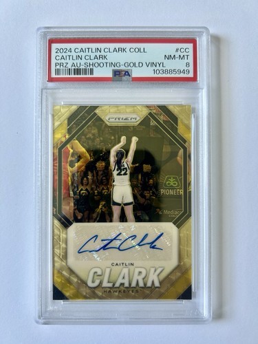 2024 Panini Caitlin Clark Collection - SSP Rookie Gold Vinyl Auto #CC - PSA 8 