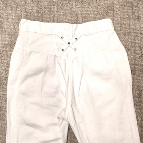 Vintage Chic Laced Detail White Denim High Waist Jeans Size 26