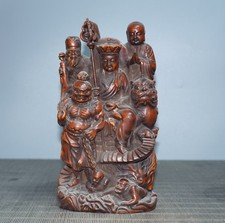 Old Tibetan Boxwood Earth King Bodhisattva