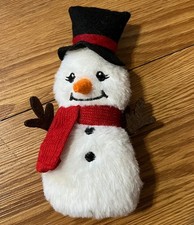 Cute Snowman Beanie Plush Stuffed Animal, Decor for Winter and Christmas Holiday