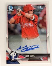 2018 Bowman Chrome #CPA-JG Jose Gomez Prospects Autographs