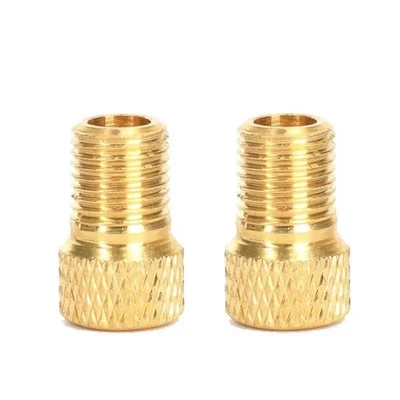 2 x Brass Adaptor Presta to Schrader Bicycle Valve Converter Bike Pump Connector - Image 1 of 4