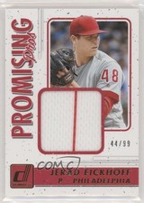 2017 Panini Donruss Promising Pros Materials Gold 44/99 Jerad Eickhoff 2p7