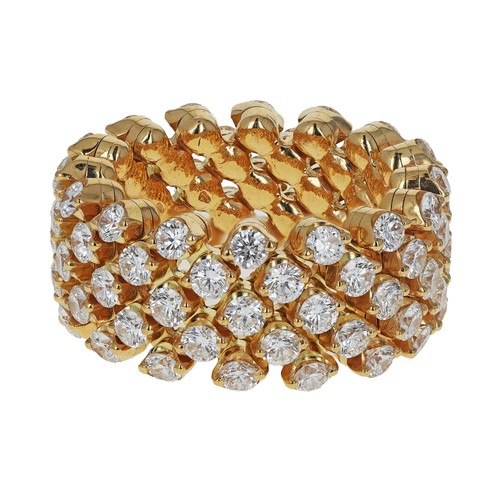 Serafino Consoli Brevetto 18k Yellow Gold Diamond  Flex Ring Size 5-12