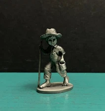 Hudson Pewter Tom Sawyer Barefoot Straw Hat Walking Stick Diorama Mini Figurine