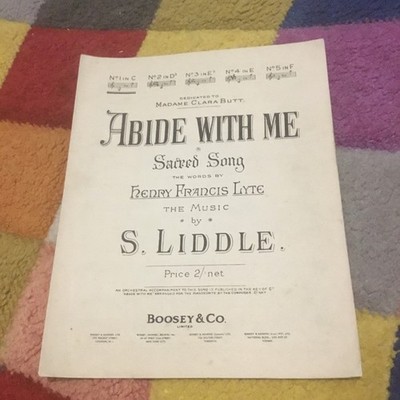 ABIDE WITH ME. NO 1 in C. S.Liddle. Rare vintage sheet music. Fast Free shipping