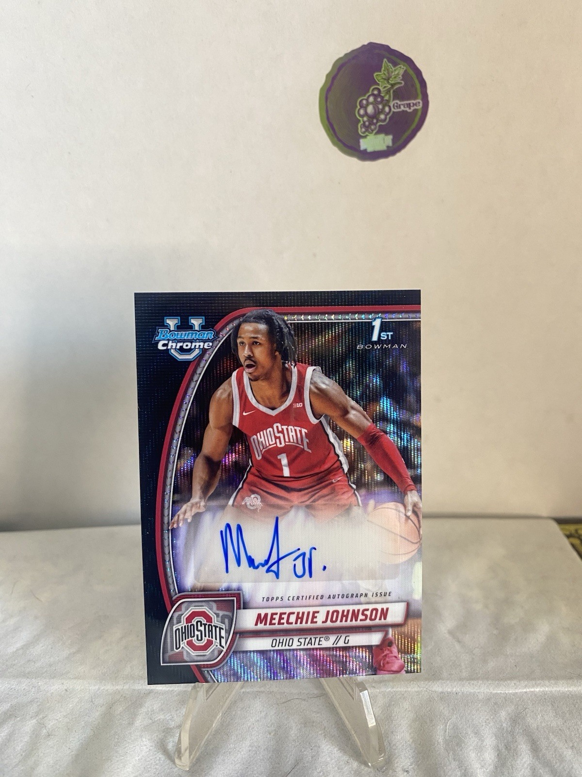 2024-25 Bowman Chrome Meechie Johnson #54 Black Wave Refractor Auto RC