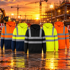 Men's Hi Vis Fleece Pullover Hoodie EN ISO 20471 Class 3 RIS-3279-TOM PPE