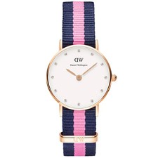 Daniel Wellington Winchester Rose Blue Pink FabricStrap 36mm Womens Watch 0952DW