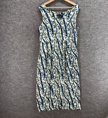 Java Lava Dress Women XL White Floral Shift Midi Sleeveless Rayon Round  Neck | eBay