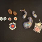 Vintage Mixed Lot Costume Jewelry Earrings Brooch Pendant Multicolor 9pc