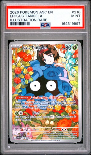 2026 POKEMON ASC EN-ASCENDED HEROES ILLUSTRATION RARE #218 ERIKA'S TANGELA PSA 9