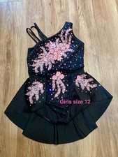 ice skating or baton twirling dress black and pink girls size 12