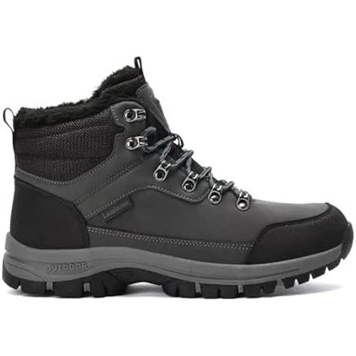 Lamincoa Mens Winter Snow Boots Grey Water Resistant Fur Lined Sz 12 NEW IN BOX