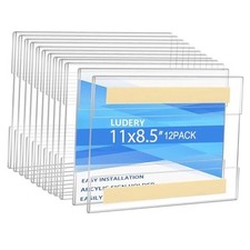 Acrylic Sign Holder 8.5 x 11 Inches Horizontal,Clear Plastic Wall Wall Frame