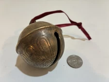 Antique Brass Sleigh Bell Very Large 2 1/2" Santa’s Polar Express Sleigh Bell