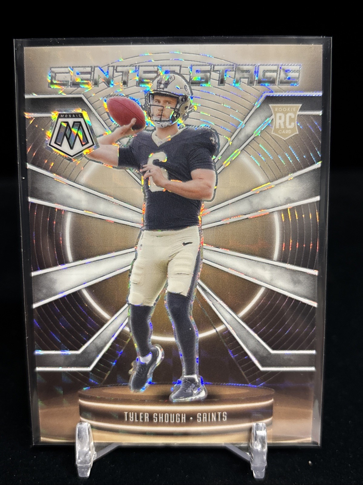 Tyler Shough 2025 Panini Mosaic #2 White Prizm 18/25 SSP Center Stage Rookie