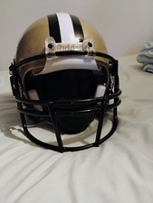 Casco de fútbol americano híbrido Riddell VSR2-Y usado en juegos de 1990 New Orleans Saints L