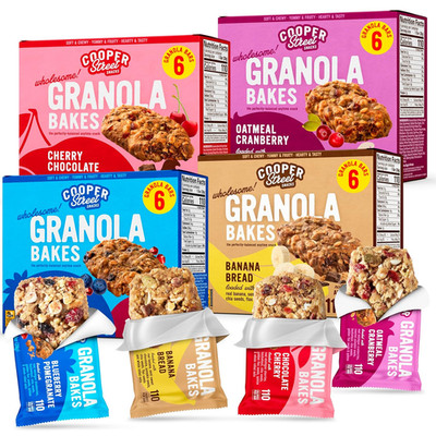 Granola Bakes - Soft Baked Oats, Grain & Seeds Breakfast Granola Bars Variety - 