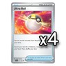 4x Ultra Ball 091/091 Paldean Fates English Pokemon Card Non Foil Playset x4