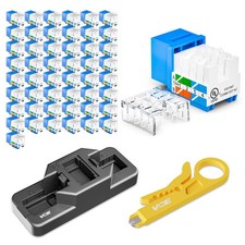 RJ45 Cat6 Keystone Jacks UL Listed 50-Pack, UTP Ethernet Blue