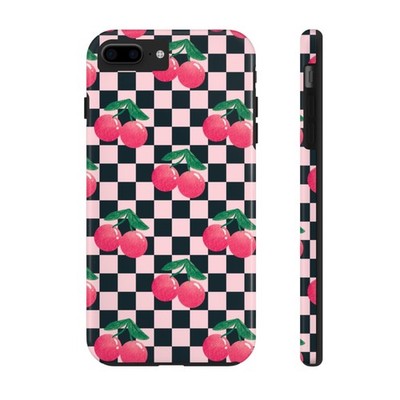 Cherry Checkerboard Tough Phone Cases, Cute Phone Cover, Unique Gift