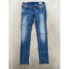 Diesel Matic Slim Tapered Jeans Womens Blue Low Rise Stretch 008W7 Denim