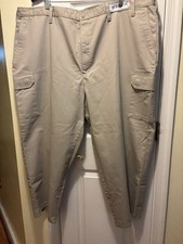 Cintas Comfort Flex Beige Cargo Work Pant Size 48 270-62 Relaxed Fit Polyester