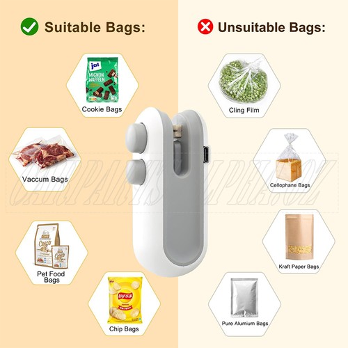 2 in 1 Magnetic Mini Auto Heat Sealer Rechargeable Snack Bag Sealer Machine Set - Picture 5 of 15