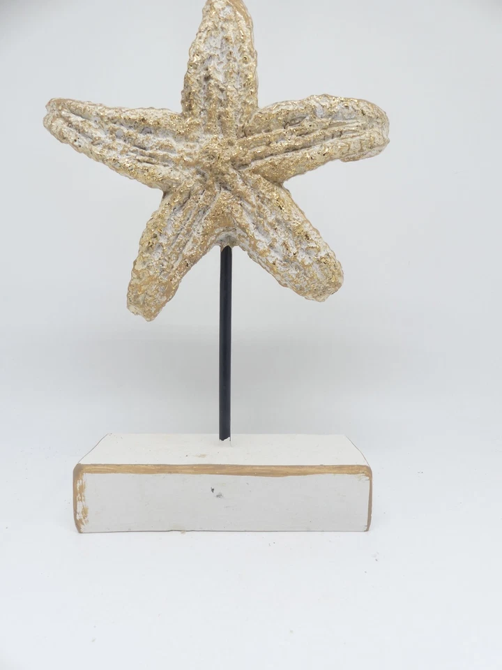 Seestern Dekofigur maritim Strand Meer Dekoration Gold glitzernd auf Ständer - Bild 4 von 4