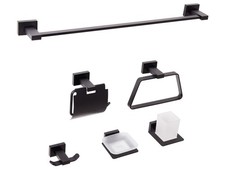 Ensemble de Quincaillerie de Salle de Bain Moderne 6 Pièces en Aluminium avec Ve