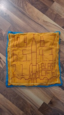 Land of Nod Solar System Blast Off Throw Pillow Cover Spaceship16x16