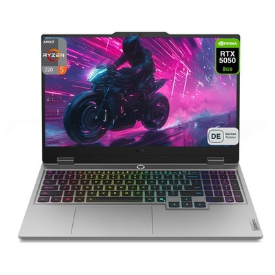 Lenovo LOQ 15AHP10 Gaming Laptop, AMD Ryzen 5 220, 15.6'' FHD, RTX 5050, QWERTZ