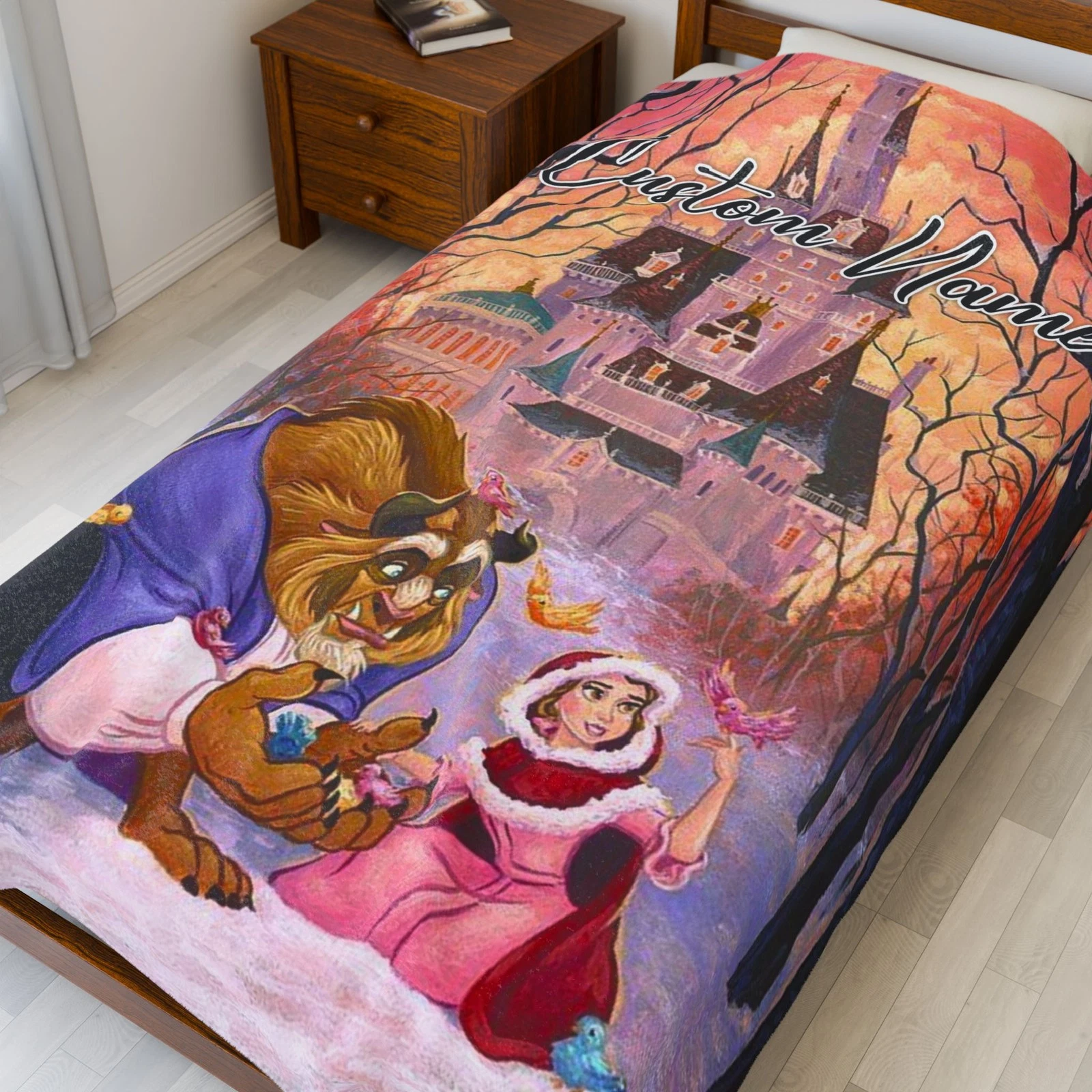 Personalized Disney Beauty And The Beast Valentine, Gift For Friends, Couple V6